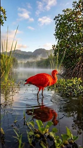 Scarlet Ibis – The Brilliant Red Bird of the Wetlands #aiwildlife