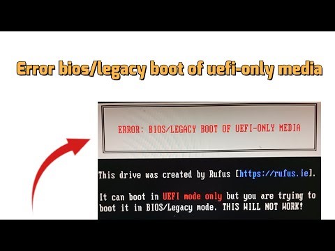 How to fix Error bios/legacy boot of uefi-only media in Asus PC