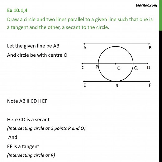 Ex 10.1, 4 - Draw a circle and two lines parallel to - Ex 10.1