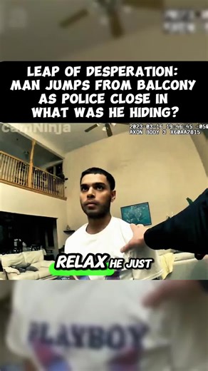 LEAP OF DESPERATION: MAN JUMPS FROM BALCONY AS POLICE CLOSE IN WHAT WAS HE HIDING? #viral #Cops #usa #fyp #police