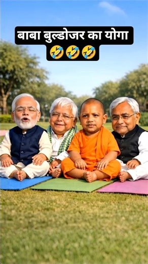 🤣 योगा से ही होगा | Lalu, Nitish, Modi & Yogi Adityanath Funny Video 🔥#funny #trending #shorts