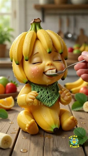Baby Banana can't stop eating✨😋#youtubeshorts #asmr #viral