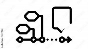 stages of goal achievement black icon animation Stock Video