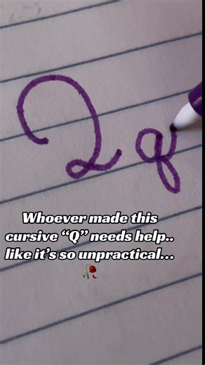 This is the older version of an American cursive Q if anyone was wondering #americancursive #cursiveQ #unpractical #fypppp #viral