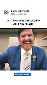 ICAI President Direct Call to AIR 1 Noor Singla #icai #AIR1