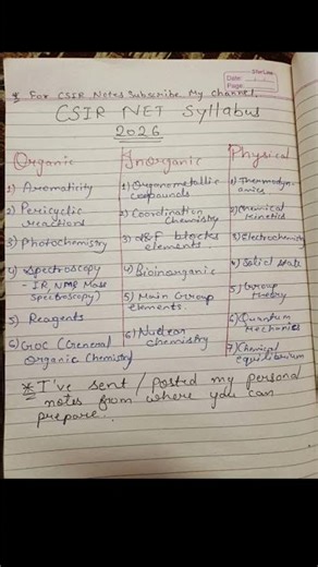 CSIR NET 2026 Syllabus #csirnet #aspirants#competition#netexam