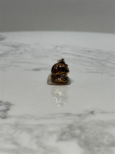 Tall Ship Lapel Pin: Gold Tone Enamel - Nautical Vintage Accessory - Etsy