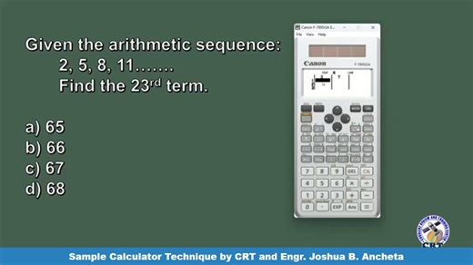 1K views | Calculator Technique using CANON 789SGA Arithmetic Progression pls subscribe also to our YT channel: https://www.youtube.com/@CRTCovalent2019 | Covalent Review and Training Center - CRT | Facebook