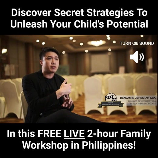 Parents, EMPOWER your child for academic and personal success!  Is your child : Unfocused, easily distracted? Addicted to their phones and games? Have bad attitude or difficulty learning? Discover the SOLUTION with us... Join our Free Introductory Workshop where your child will gain essential skills to excel in school and beyond. Take ACTION today!  Sign Up: https://be.livesmart.asia/cbpv/ | LiveSmart.Asia | Facebook
