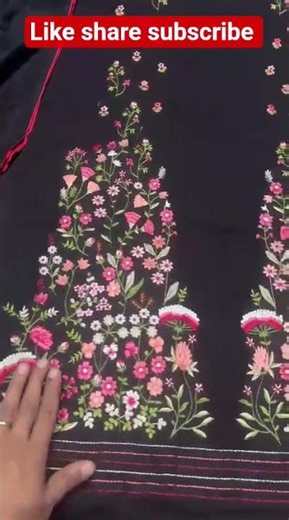 pure camric cotton Top full fancy style thread work Baju fancy style work Dubbta pure musleen