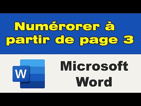 Comment numéroter les pages sur Word à partir d'une certaine page (à partir de la 3eme page)