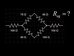 Resistor network: total resistance of the network, diagonal branches, series then parallel resistors