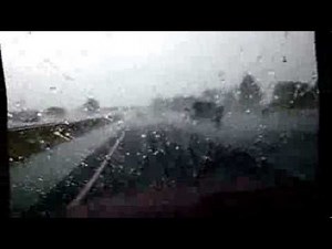 Windshield Treated with Diamon-Fusion® Protective Coating - Heavy Rain