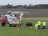 Woman rescued by air ambulance after sinking in thick clay