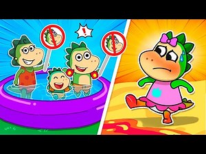 🩴 Learn Good Habits with 🥵 Hot vs 🥶 Cold Challenge in Swimming Pool ⛱ | More Funny Stories for Kids