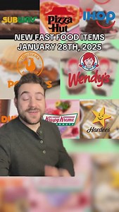 Here are a bunch of fast food releases dropping for the end of January/throughout February. Today’s list is about love and lust with returning Valentine’s Day favorites coming back in full force such as the Pizza Hut heart-shaped pizza, IHOP’s Chocolate-covered Strawberry pancakes, and Hardee’s heart-shaped biscuits, plus totally new things such as the Wendy’s Thin Mints Frosty, Popeyes’ Don Julio chicken menu, and much more. Are you excited for any of these fast food releases? #fastfood #foodst