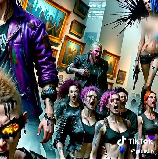 SABOTAGE the art world, we're coming to get you 😈 #ai #art #aiart #trippy #surreal #dream #aiartwork #digitalart #experimentalart #aiartcommunity #trippyart #trippyvideo #trippyvid #generativeart #neutralart #museum #beatyboys #riot #machinelearning #web3 #cryptoart #artworld #galleries