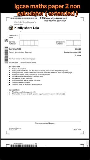 Replying to @KunuMaggie IGCSE PAPER 2 extended (non calculator) 📍African mall,Gaborone 📲7️⃣1️⃣7️⃣1️⃣7️⃣4️⃣0️⃣7️⃣#education #lalasstartutorial📚📚📚📚📚📚📚📚📚📚 #enrichingminds #2026