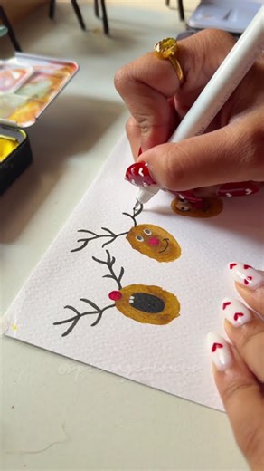 Cute and easy Xmas card ideas #beginners #art #carddesigner #xmascard #christmascard #diy #shorts