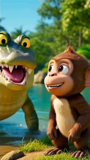 The Clever Monkey and the Crocodile 🐒🐊 | Amazing Jungle Story for Kids | 3D Animated #cartoon #funny