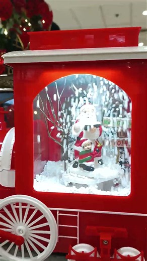 OMG SANTA CLAUSE IS RIDING THE MINI CAROUSEL IS CUTE #carouselparty #miniparty#santaclaus#partyprops