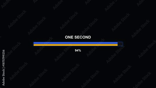 Modern progressbar animation with vibrant colors showing completion over one second duration