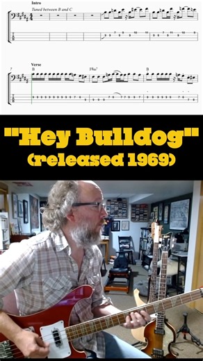 Beatles Bass Lines on Instagram: "I posted the full version of this back in July, but here's just a bit of Paul McCartney's bass line on "Hey Bulldog" from the Yellow Submarine soundtrack. The song was recorded in early 1968, but wasn't released until January 1969. Transcribed by Dr. Rob(ert) Collier. I am playing a 1985 Rickenbacker 4003 through a Tech 21 Sansamp VT Deluxe. My bass is strung with La Bella flatwounds. #beatles #paulmccartney #mccartney #georgeharrison #ringostarr #johnlennon #ba
