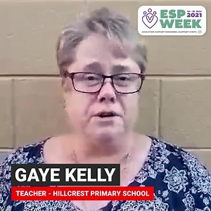 34 reactions · 5 comments | ESP Week kicks off on Monday 10th May and Hillcrest Primary School Teacher Gaye Kelly has a message of appreciation for the Teacher Assistant who supports her and their students. Send us your video message of appreciation in a message so we can share it during ESP Week! Education Support Personnel are absolutely vital to schools, colleges, students, families and our public education system. | Australian Education Union Tasmania | Facebook