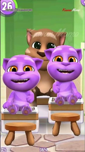 My Talking Tom 2 Toilet Poop || Funny Purple My Talking Tom 2 Join For Poop with Brown Talking Tom