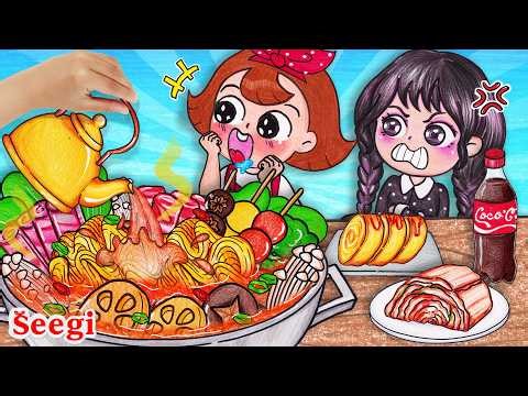[🔥Paper DIY] Mukbang Spicy Hot Pot Chinese 🍲 Seegi Stop Motion Paper - ASMR