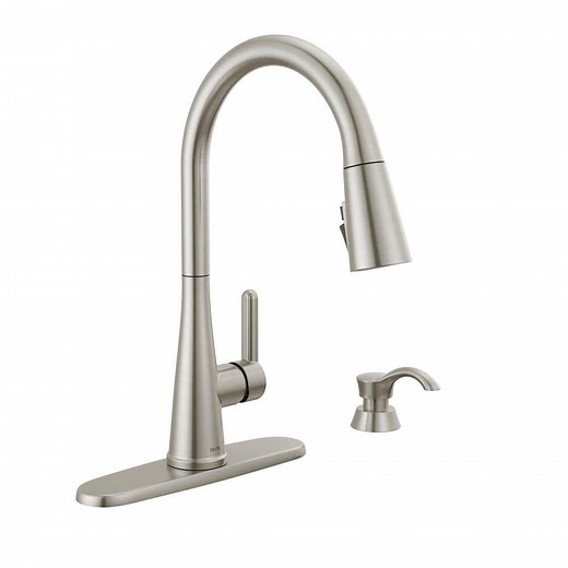 Reviews for Delta Greydon Single-Handle Pull-Down Sprayer Kitchen Faucet with ShieldSpray and Soap Dispenser in SpotShield Stainless Steel | Pg 2 - The Home Depot