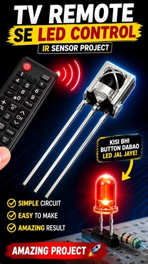“TV Remote Se LED Control 😲 | IR Sensor Amazing Project #shorts” #experiment #scienceexperiment