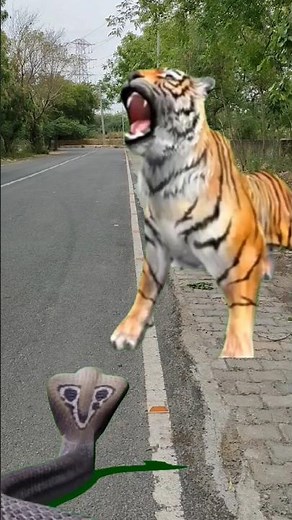 big snake vs tiger, tiger snake fight,two king of jungle, Big king cobra, dangerous snake #viral