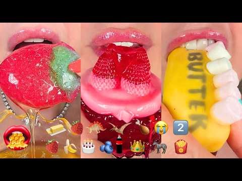 Most Satisfying Crunchy Butter Wax Candy Fondant ASMR Emoji Challenge