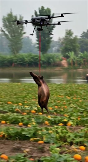 Drones capture wild boars that destroy crops#villagelife#smartfarming #rurallife #farmingtraditions