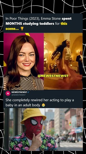 In Poor Things (2023), Emma Stone spent MONTHS watching toddlers for this 🏆