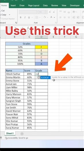 Gajab new excel trick.. #excel #spreadsheetmagic #excelshortcuts #exceltips #shorts