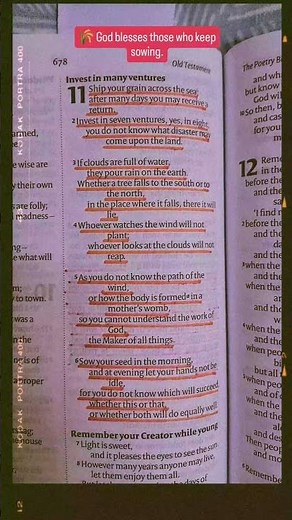 🌾 God blesses those who keep sowing.Ecclesiastes 11:1–6
