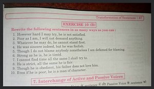 Transformation of SentenceEXERCISE 10 ( B )Rewrite the follo... | Filo