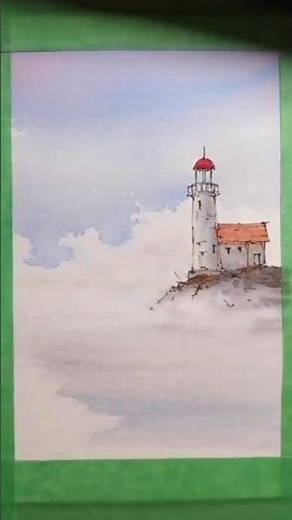 Lighthouse in the mist. A resample of my full length video. Wet into wet techniques. Peter Sheeler