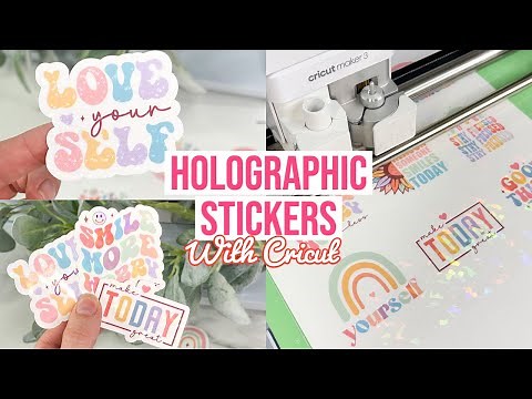HOW TO MAKE HOLOGRAPHIC LAMINATE SHEET STICKERS WITH CRICUT PRINT THEN CUT