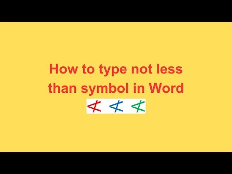 How to type not less than symbol in Word