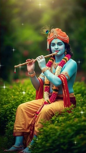 432Hz Krishna Flute Binaural Beats | Soft Devotional Instrumental for Deep Healing #flute #shorts