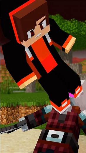 JJ Saved Mikey From Attack 😞 #minecraft