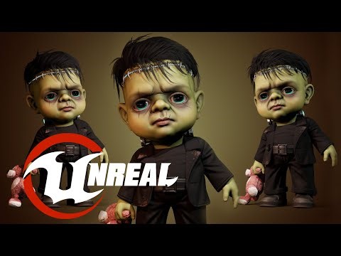Animated Low poly Game Read Horror Toy Frankenstein's monster / 3D