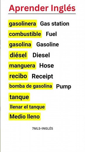 ¿Cómo se dice gasolina en inglés? #ingles