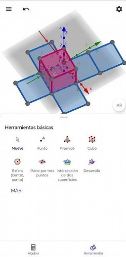 We graphed a cube with its respective template in the Geogebra 3D Calculator #geogebra