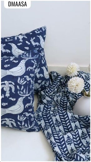 Assorted Indigo Hand Block Printed Cotton Cushion Covers | Sofa Decor