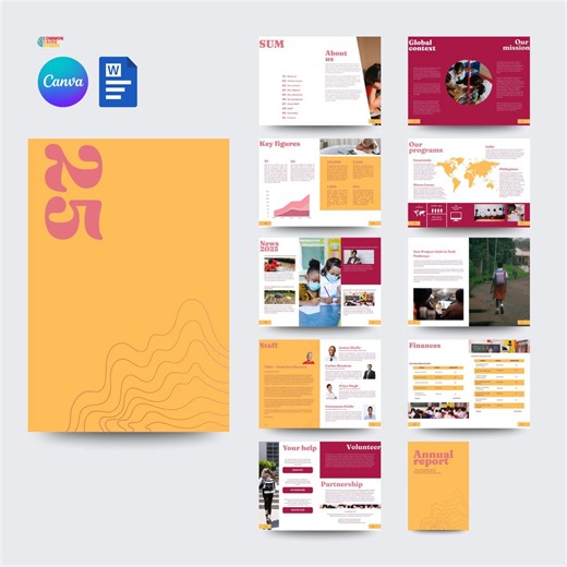 Annual NGO Report Template | Non-profit | Editable Canva | Charity, Sustainability, Impact Report - Etsy