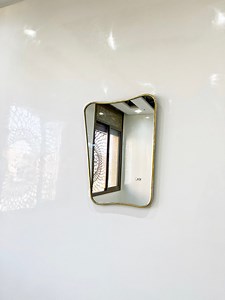 Italian Curved Brass Mirror, Asymmetrical Mirror, Butterfly Irregular Mirror, Luxurious Wall Mirror, Bathroom Mirror, Elegant Wall Mirror - Etsy